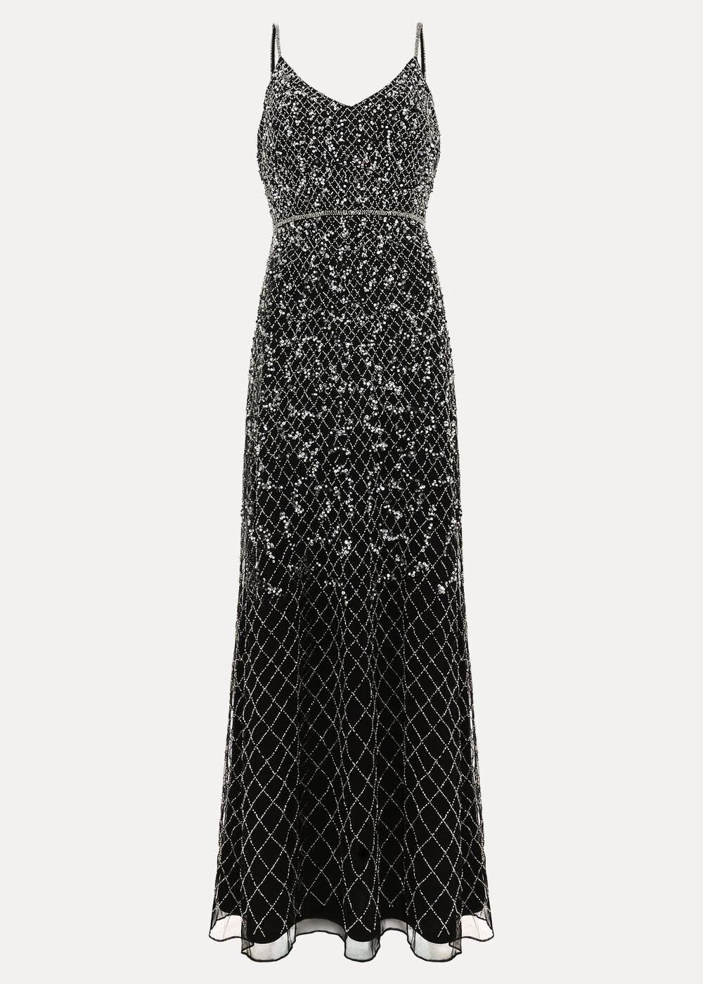 Alexia Sequin Embelished Maxi Dress - Black