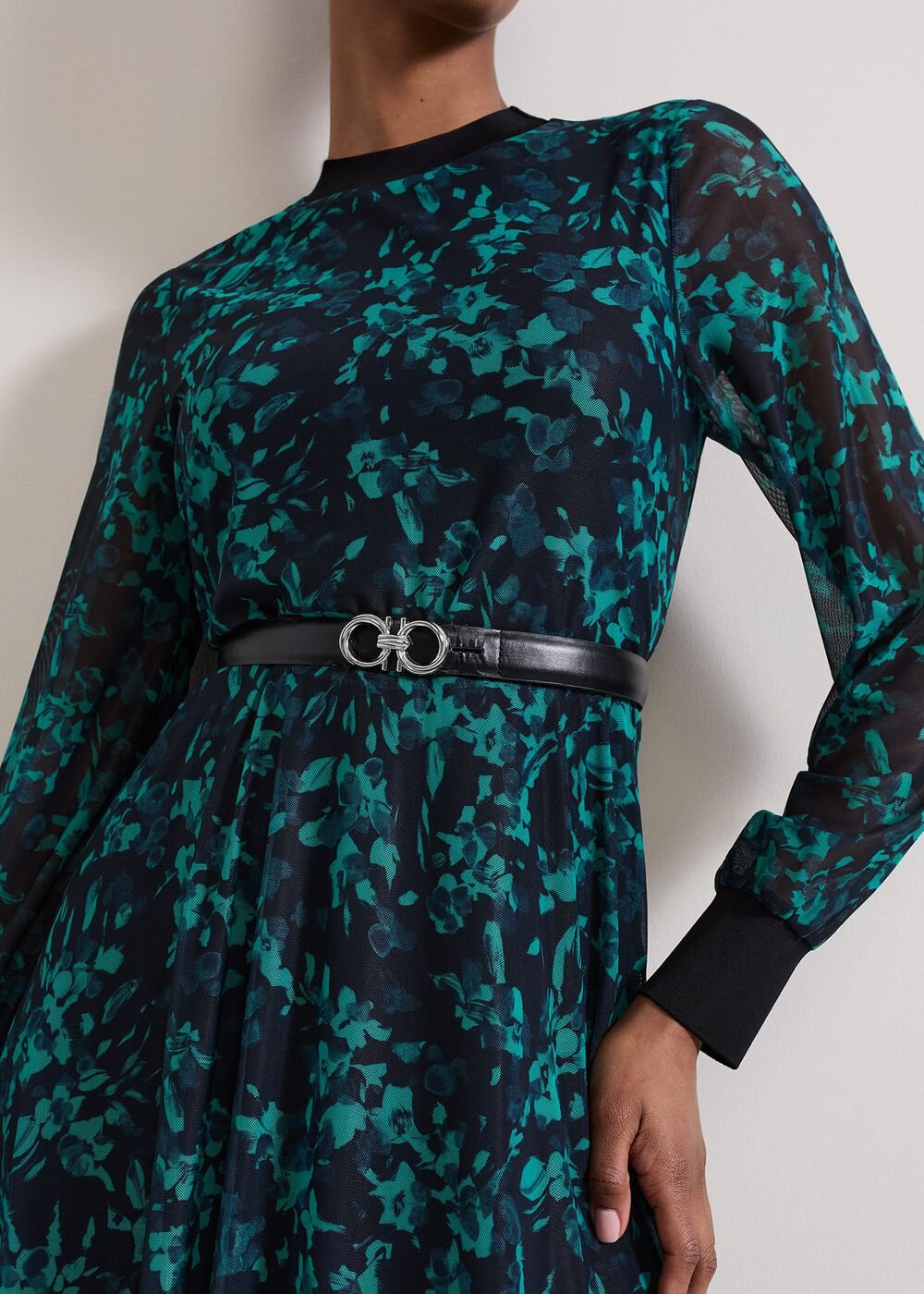 Jinny Purple Floral Dress - Green