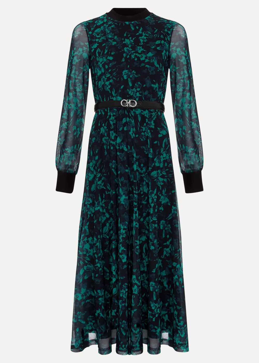 Jinny Purple Floral Dress - Green