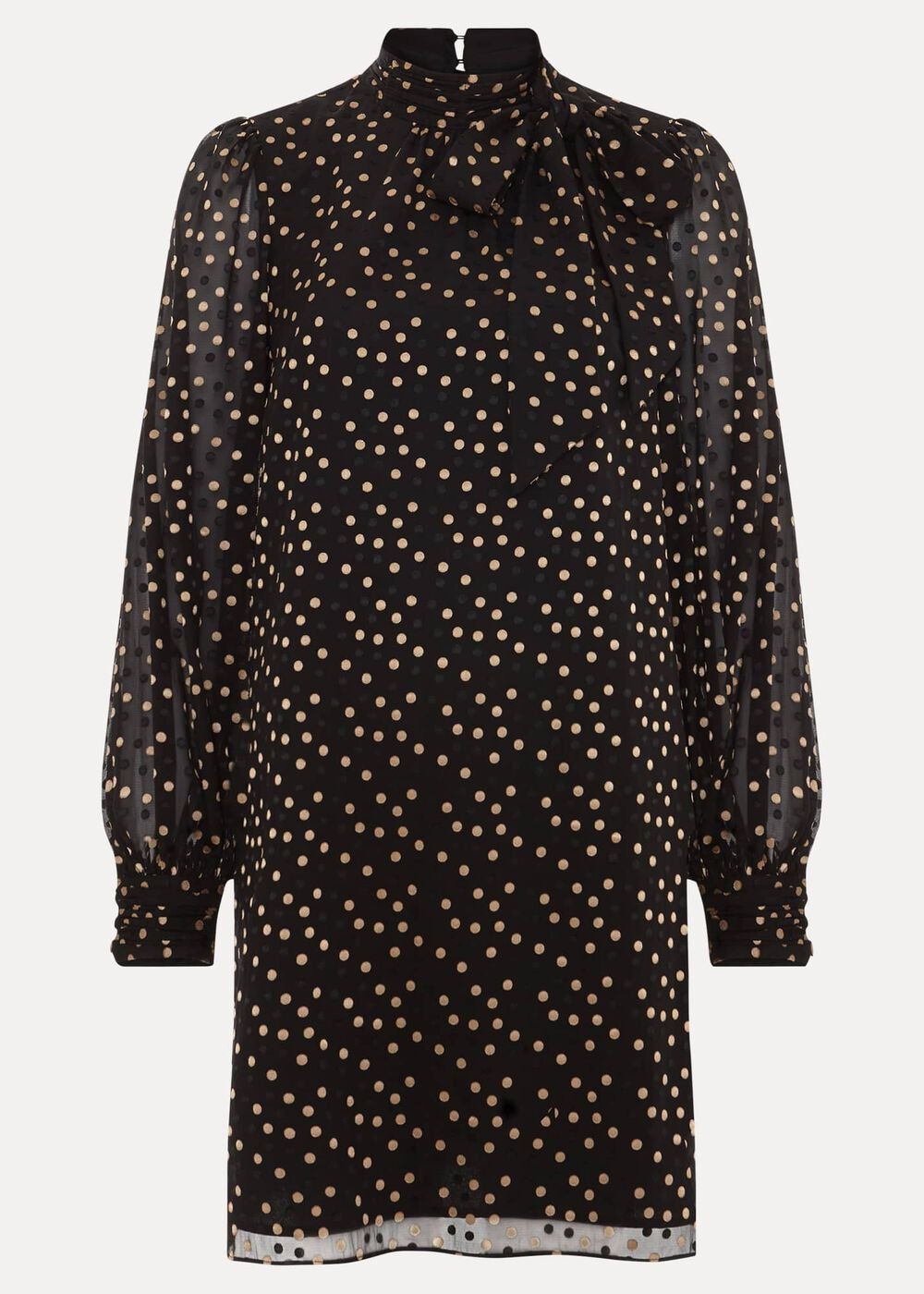 Mabel Black Dotty Swing Dress - Black
