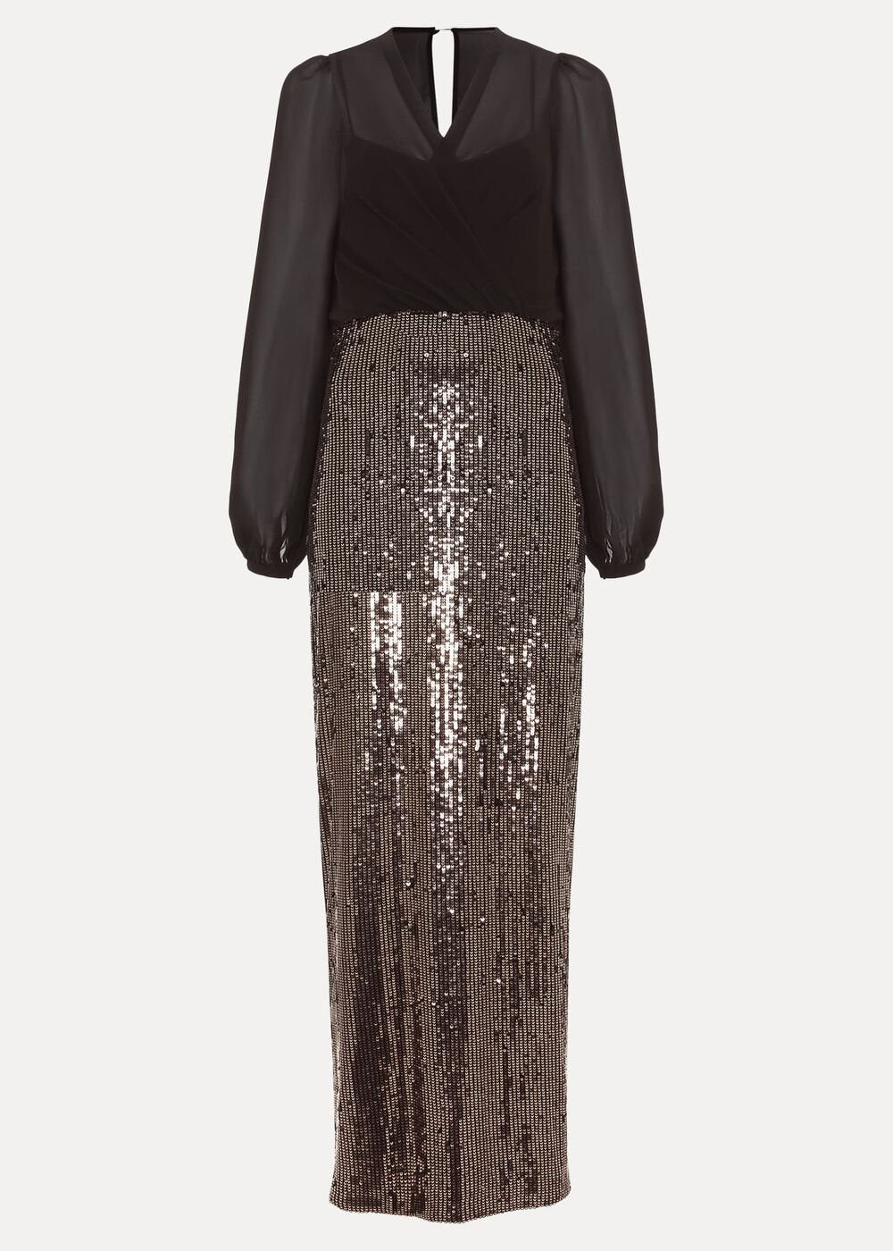 Petite Aniya Sequin Long Sleeve Dress - Black/Multi