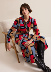 Amita Geo Shirt Dress - Multi-Coloured