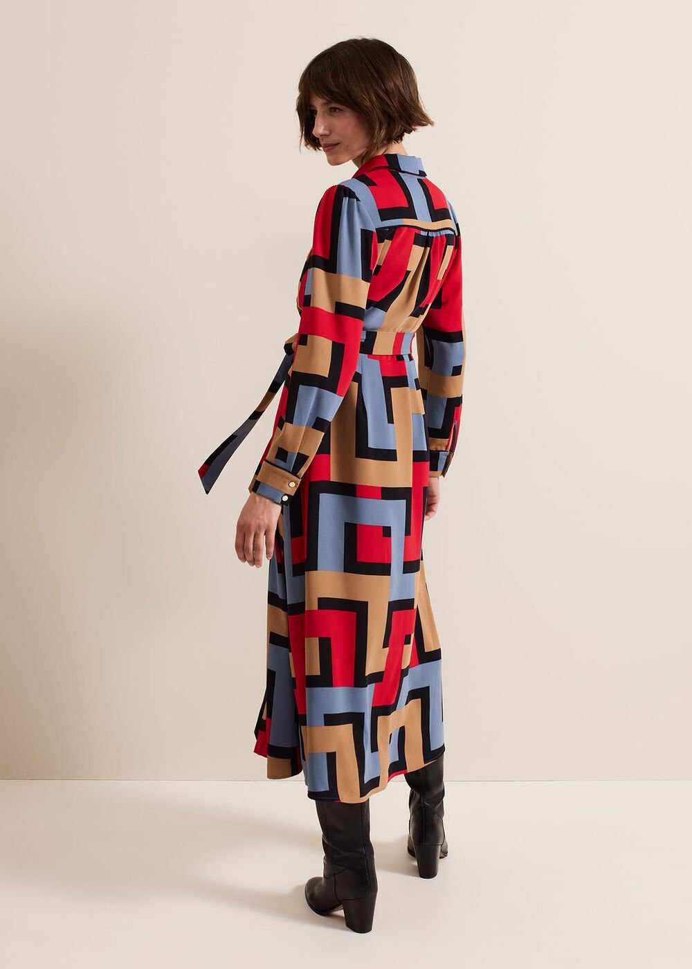 Amita Geo Shirt Dress - Multi-Coloured