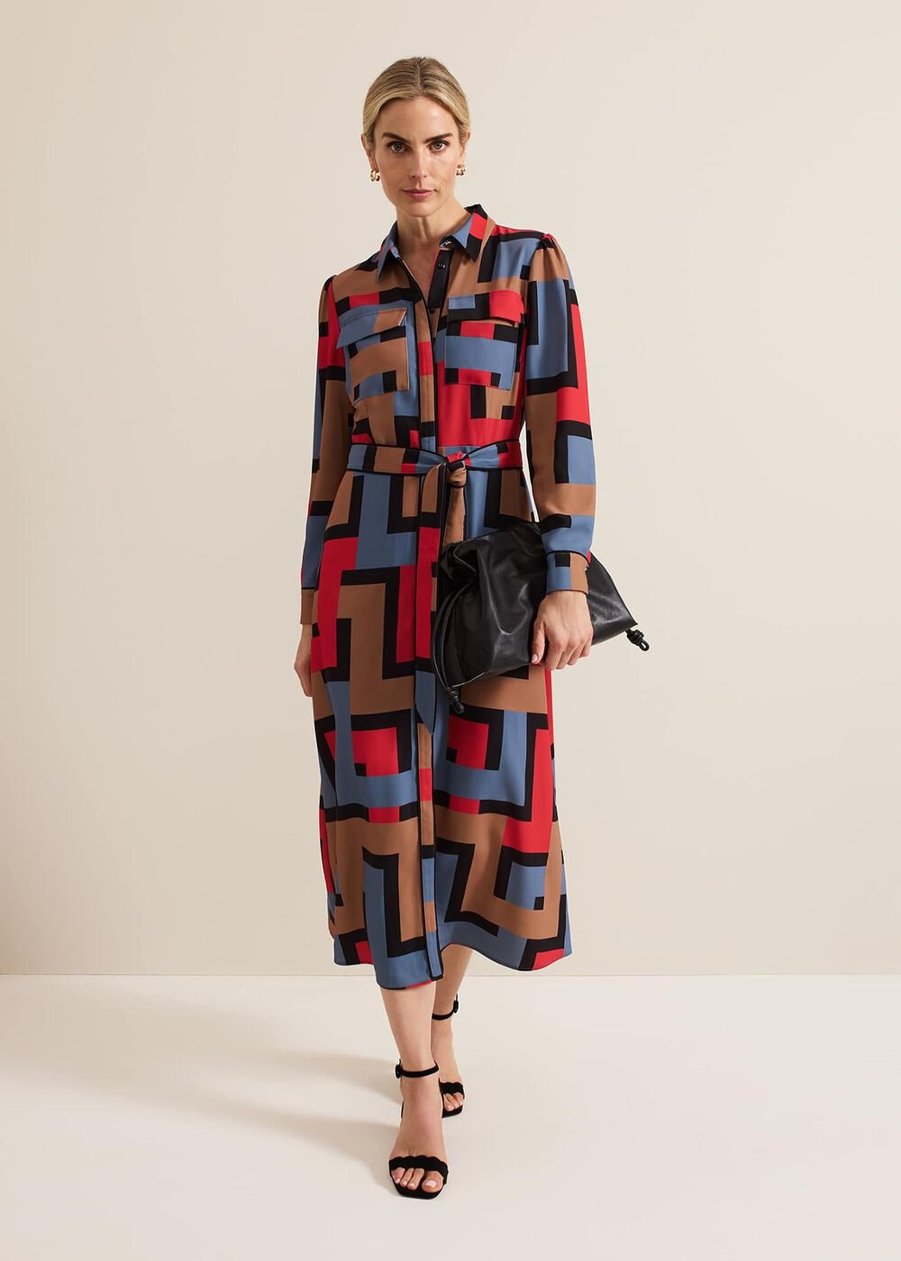 Amita Geo Shirt Dress - Multi-Coloured