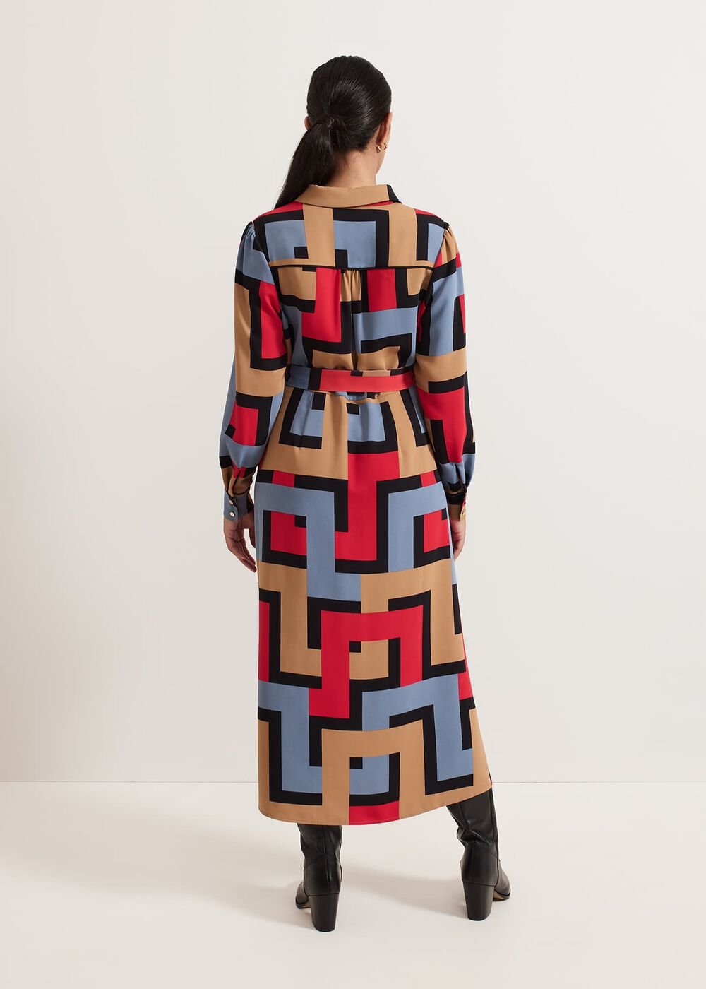 Petite Amita Geo Shirt Dress - Multi-Coloured