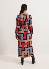 Petite Amita Geo Shirt Dress - Multi-Coloured