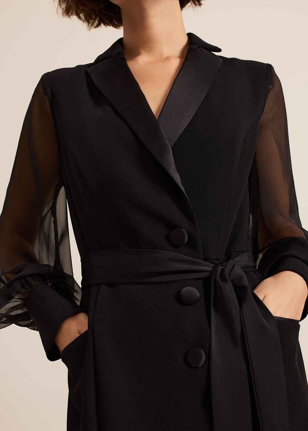 Saeda Black Tux Dress - Black