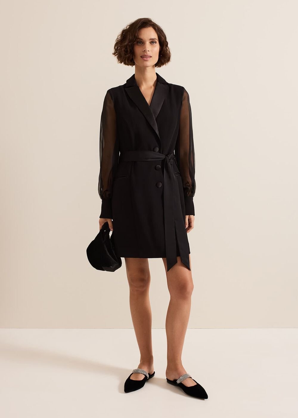 Saeda Black Tux Dress - Black