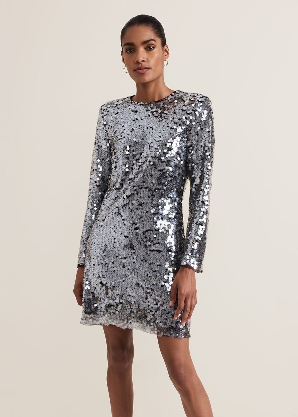 Rhia Silver Sequin Mini Dress - Silver