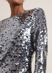 Rhia Silver Sequin Mini Dress - Silver