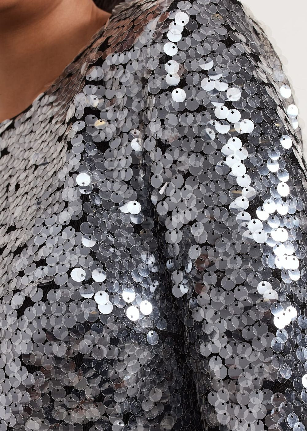 Petite Rhia Silver Sequin Mini Dress - Silver