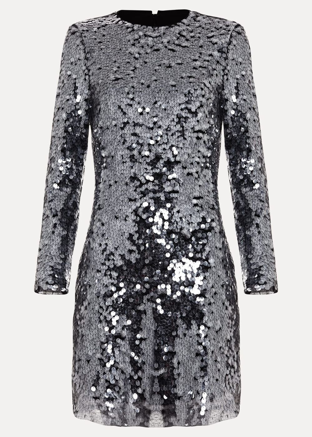 Petite Rhia Silver Sequin Mini Dress - Silver