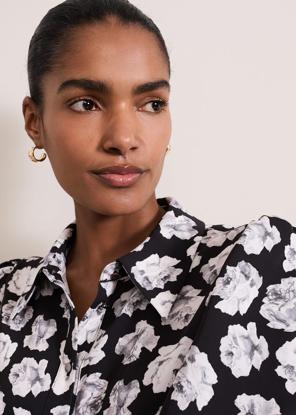 Selika Floral Swing Mini Dress - Black/Multi