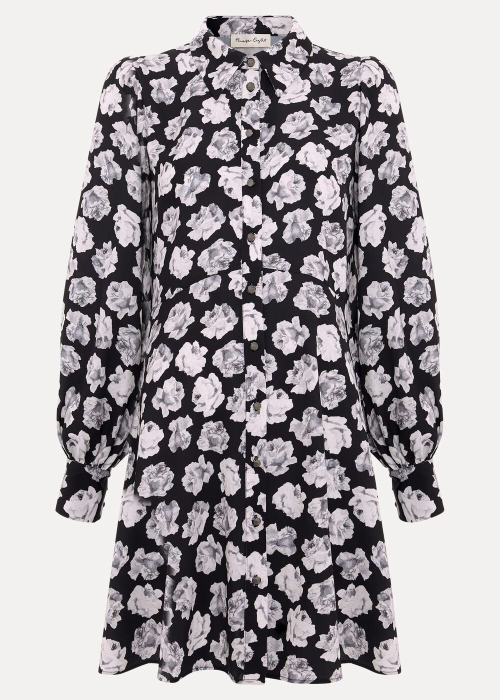 Selika Floral Swing Mini Dress - Black/Multi