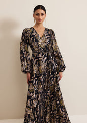Ellio Silk Shimmer Maxi Dress - Multi-Coloured