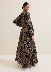Ellio Silk Shimmer Maxi Dress - Multi-Coloured