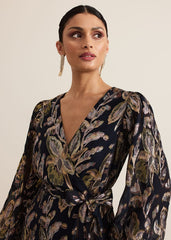 Ellio Silk Shimmer Maxi Dress - Multi-Coloured
