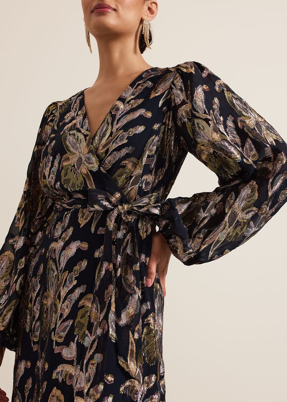 Ellio Silk Shimmer Maxi Dress - Multi-Coloured