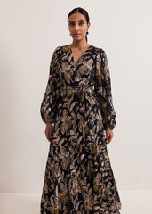 Petite Ellio Silk Shimmer Maxi Dress - Multi-Coloured