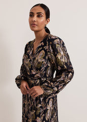 Petite Ellio Silk Shimmer Maxi Dress - Multi-Coloured
