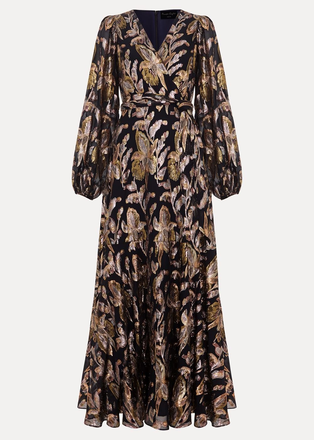 Petite Ellio Silk Shimmer Maxi Dress - Multi-Coloured