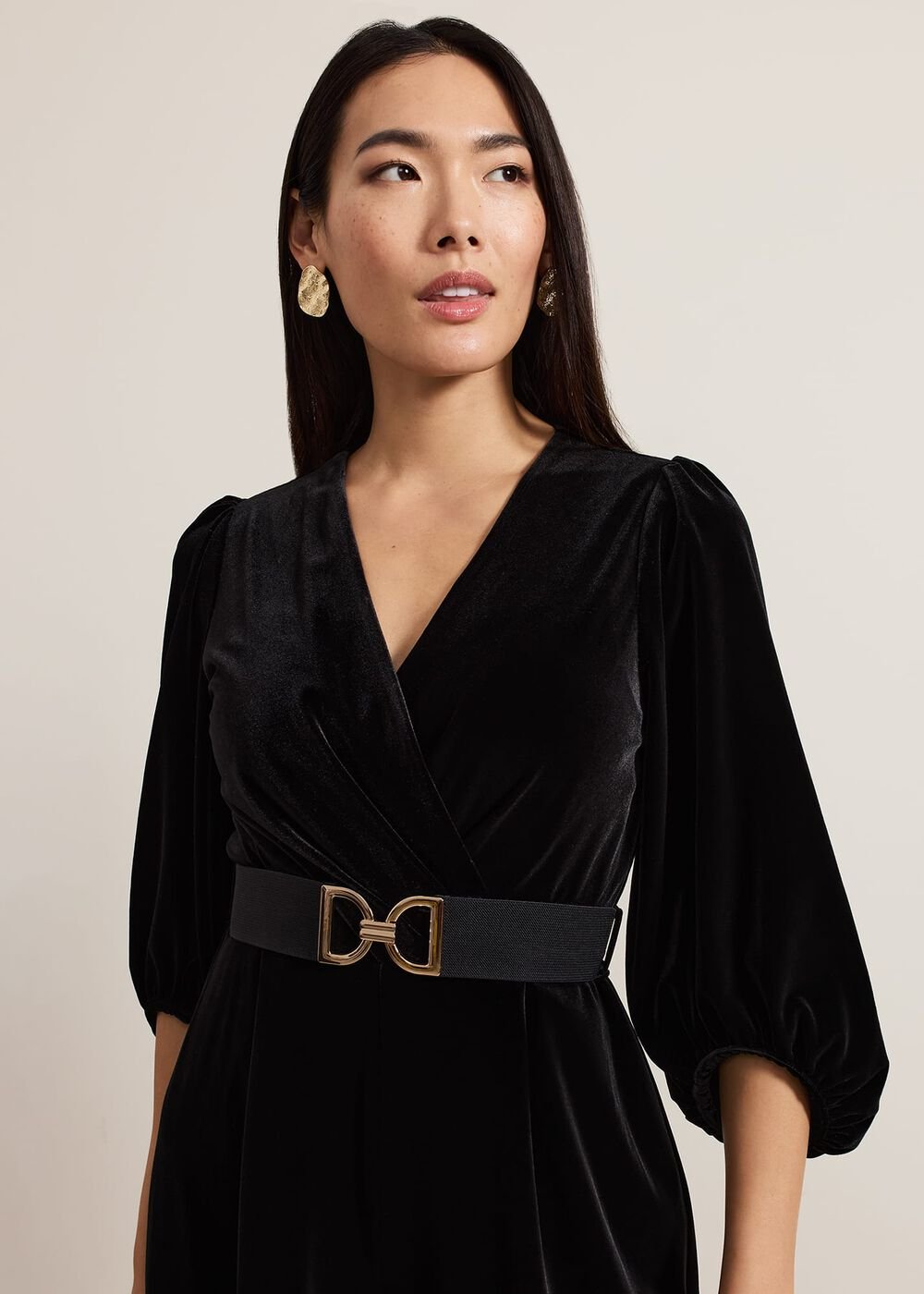 Myleen Black Velvet Jumpsuit - Black