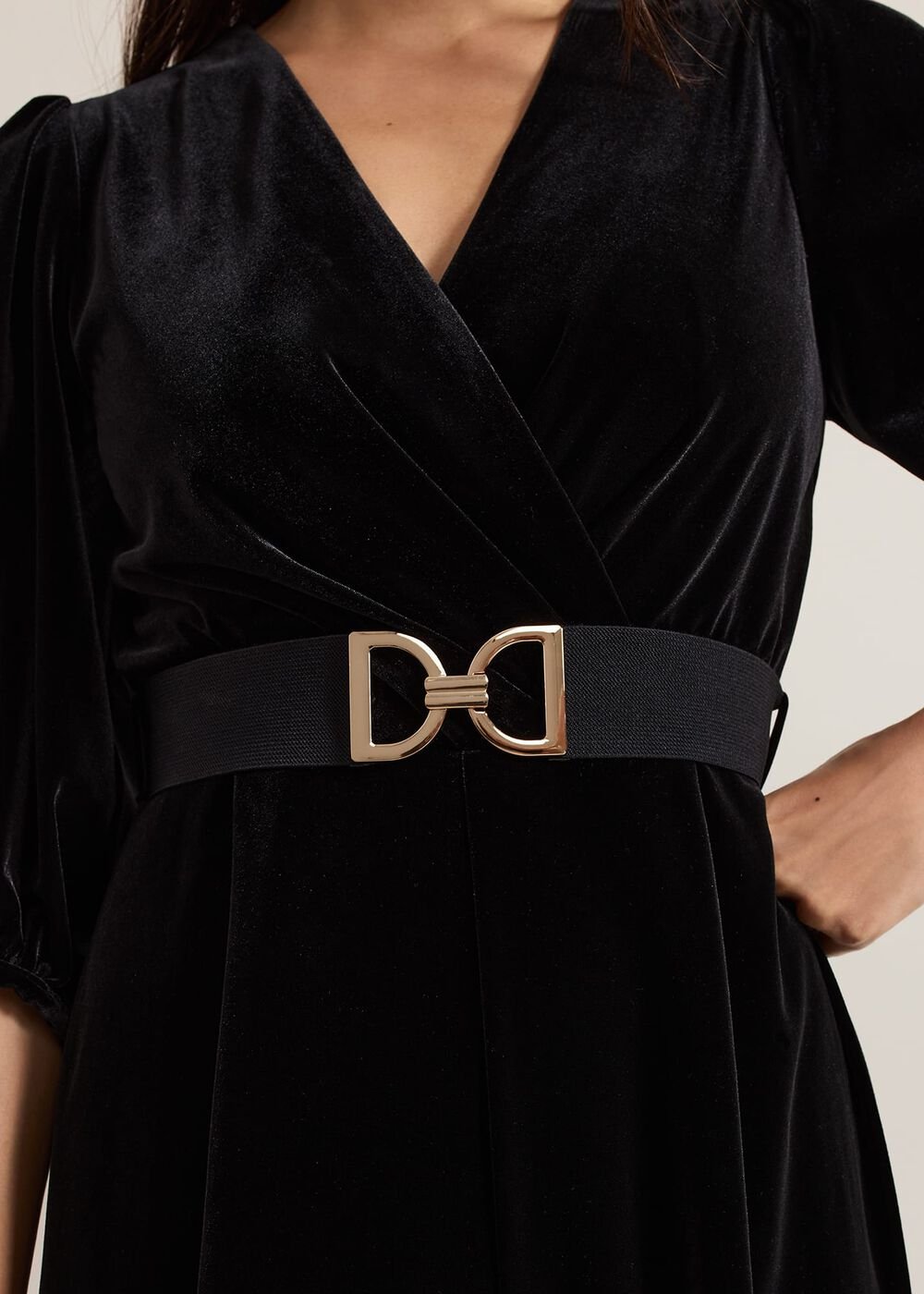 Myleen Black Velvet Jumpsuit - Black