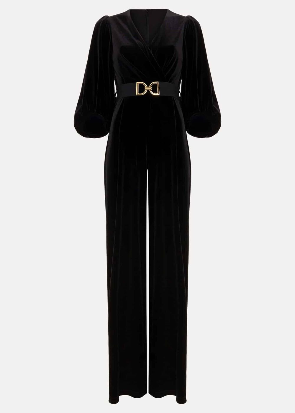Myleen Black Velvet Jumpsuit - Black