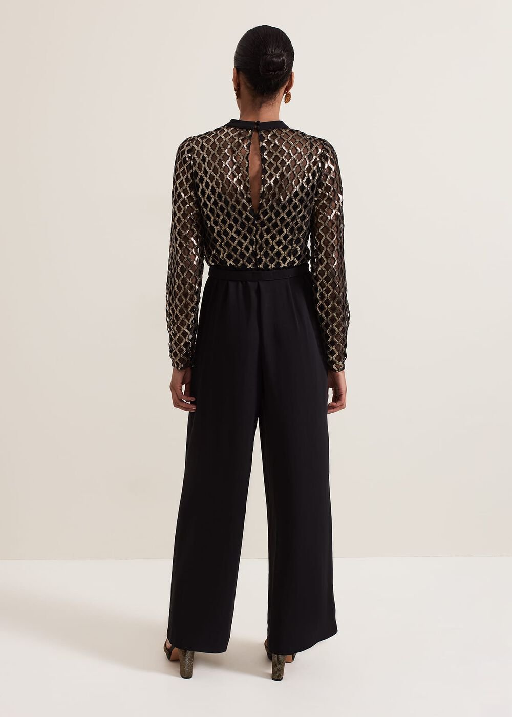 Amelia Sequin Bodice Jumpsuit - Black/Multi