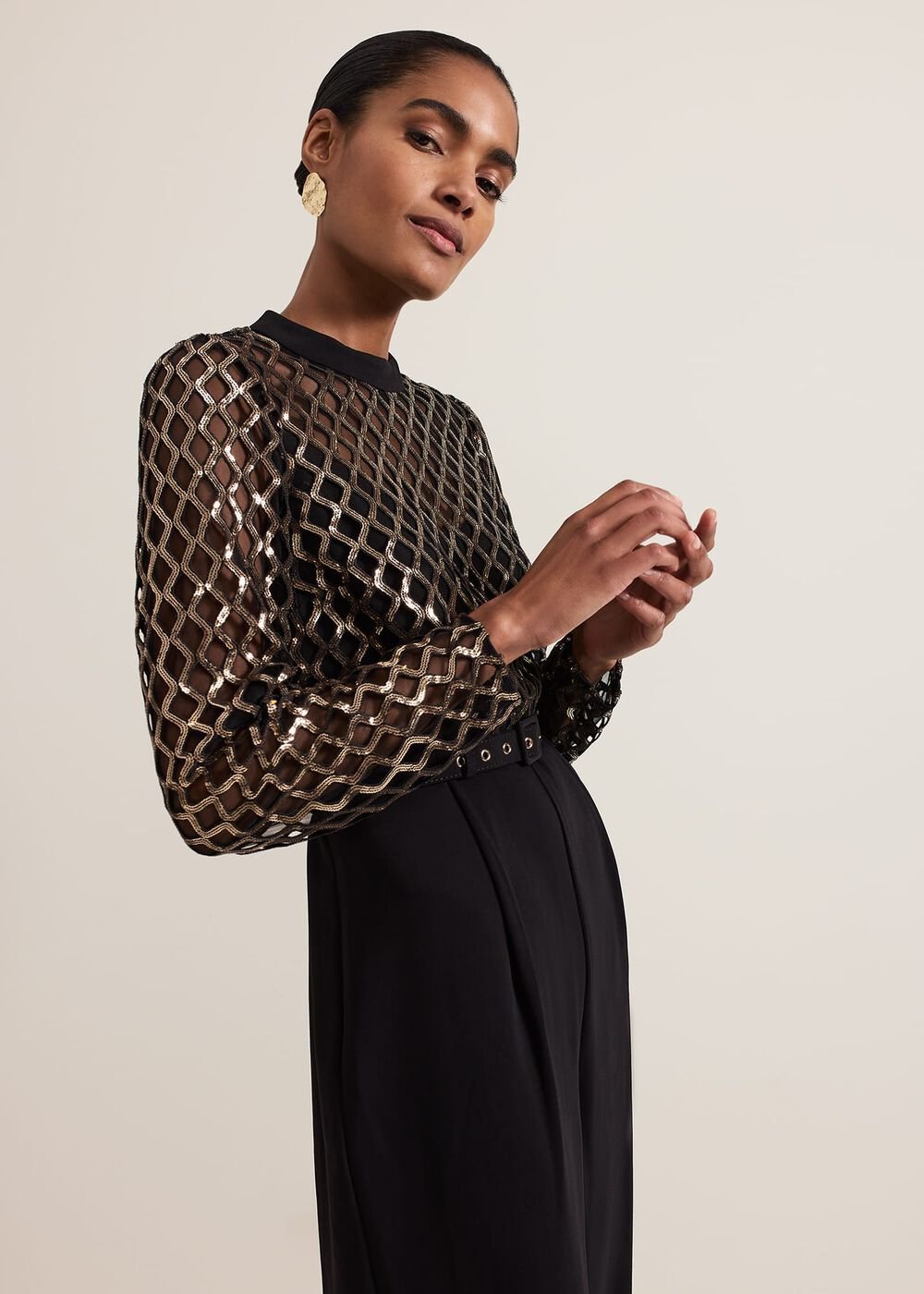 Amelia Sequin Bodice Jumpsuit - Black/Multi