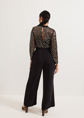 Petite Amelia Sequin Bodice Jumpsuit - Black/Multi