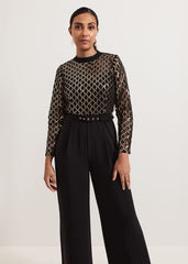 Petite Amelia Sequin Bodice Jumpsuit - Black/Multi