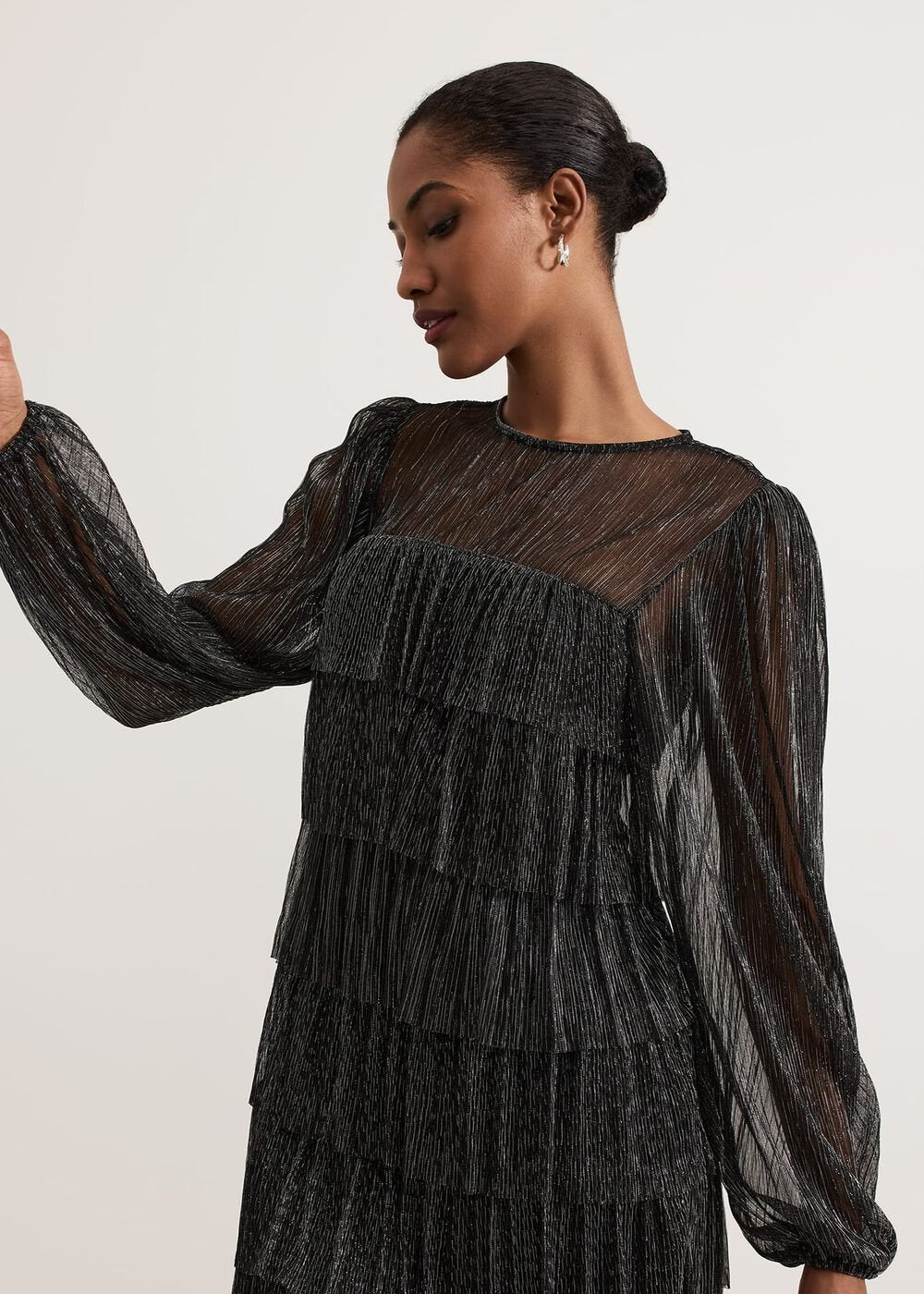 Nika Shimmer Dress - Black/Multi
