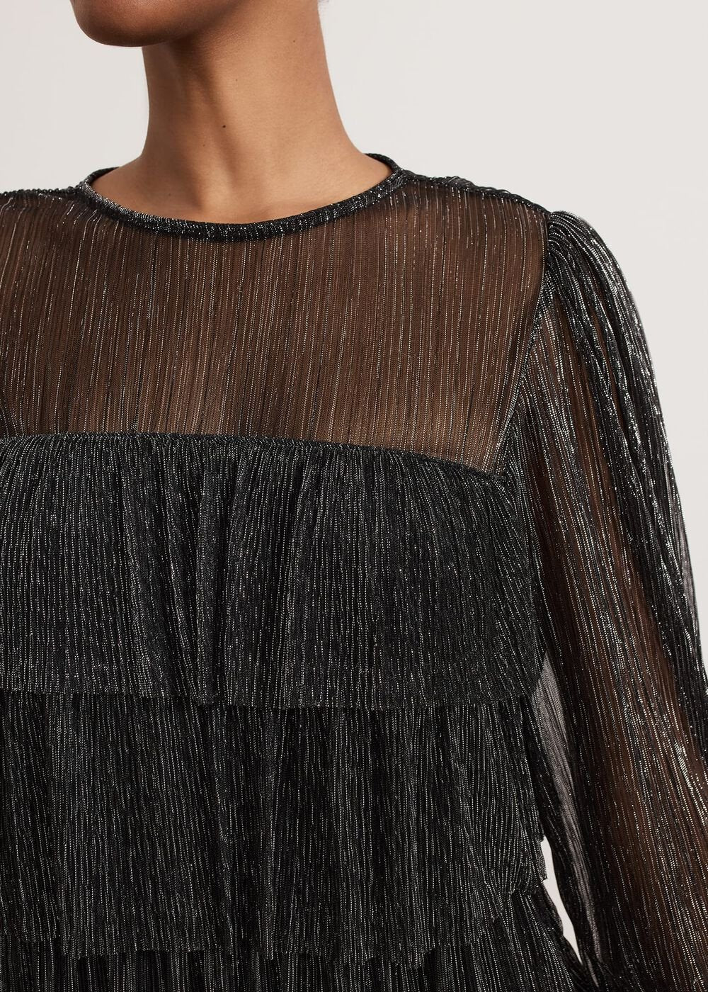 Nika Shimmer Dress - Black/Multi