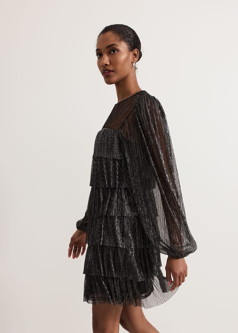 Nika Shimmer Dress - Black/Multi