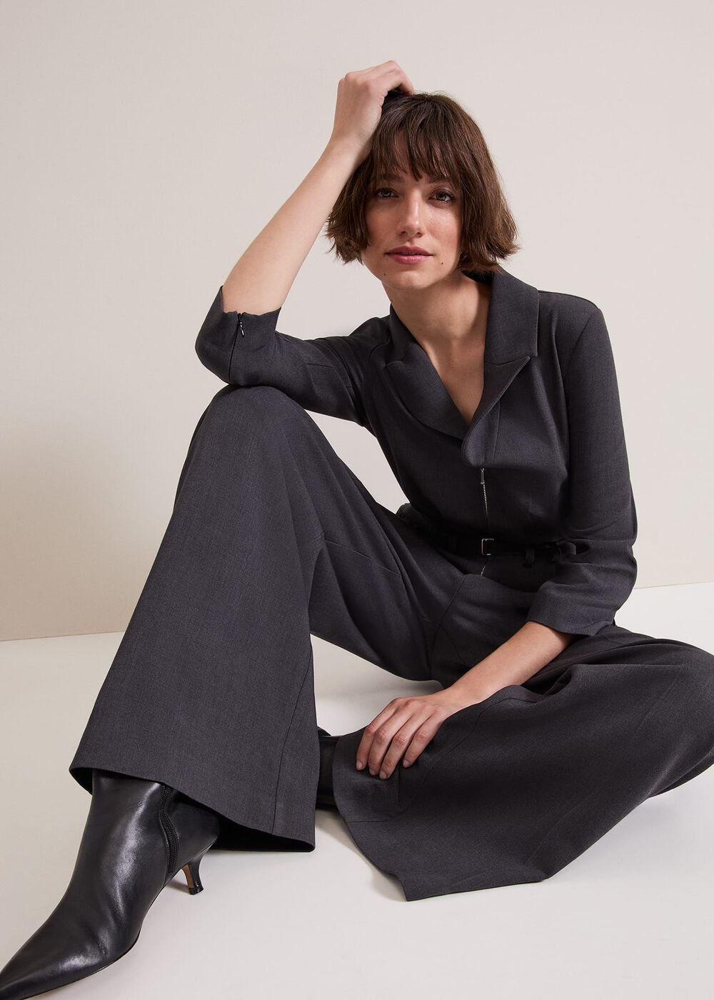 Pamela Grey Tailored Jumpsuit - Grey