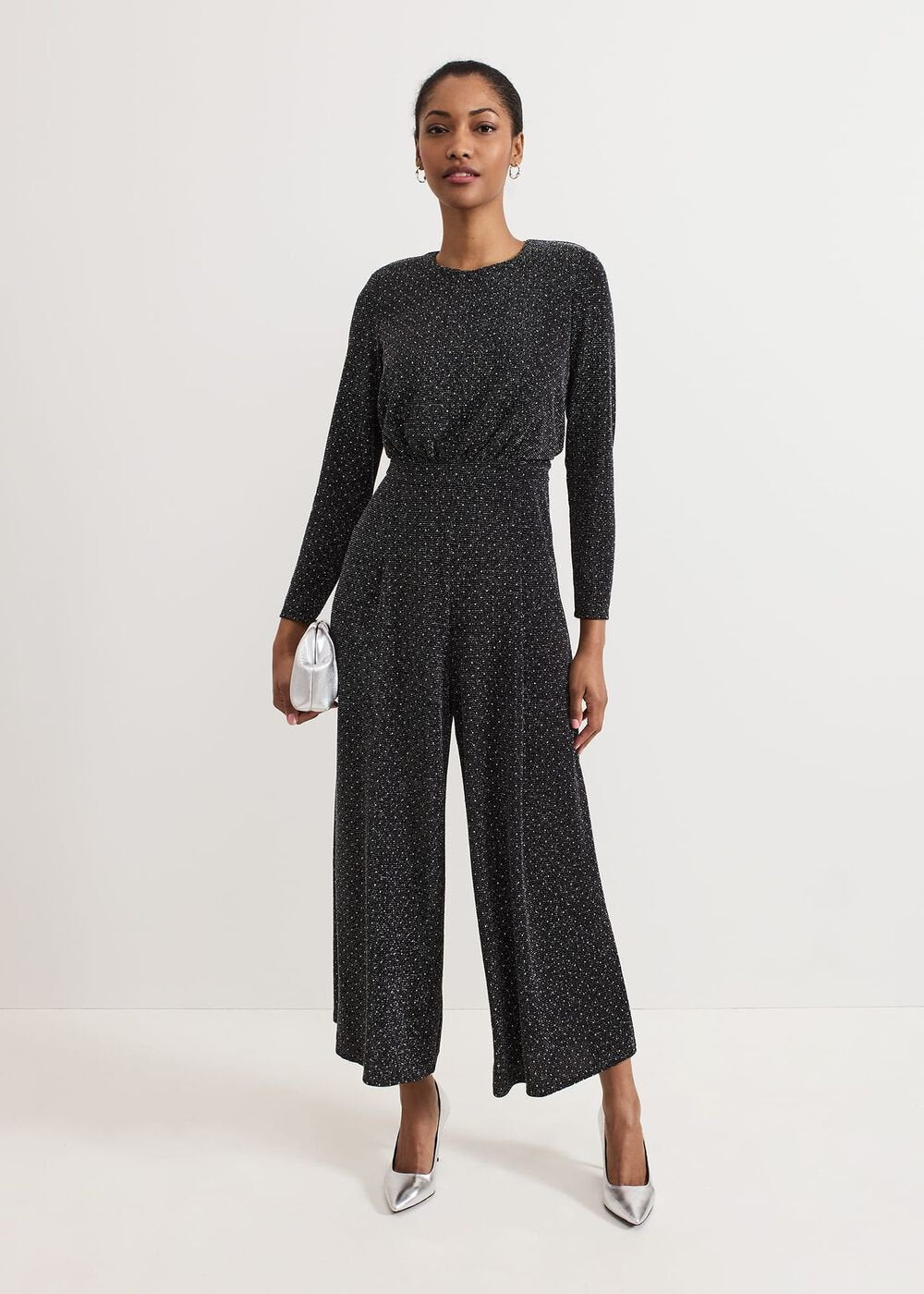 Sasha Black Sparkle Jumpsuit - Black