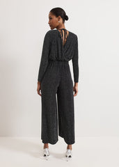 Sasha Black Sparkle Jumpsuit - Black