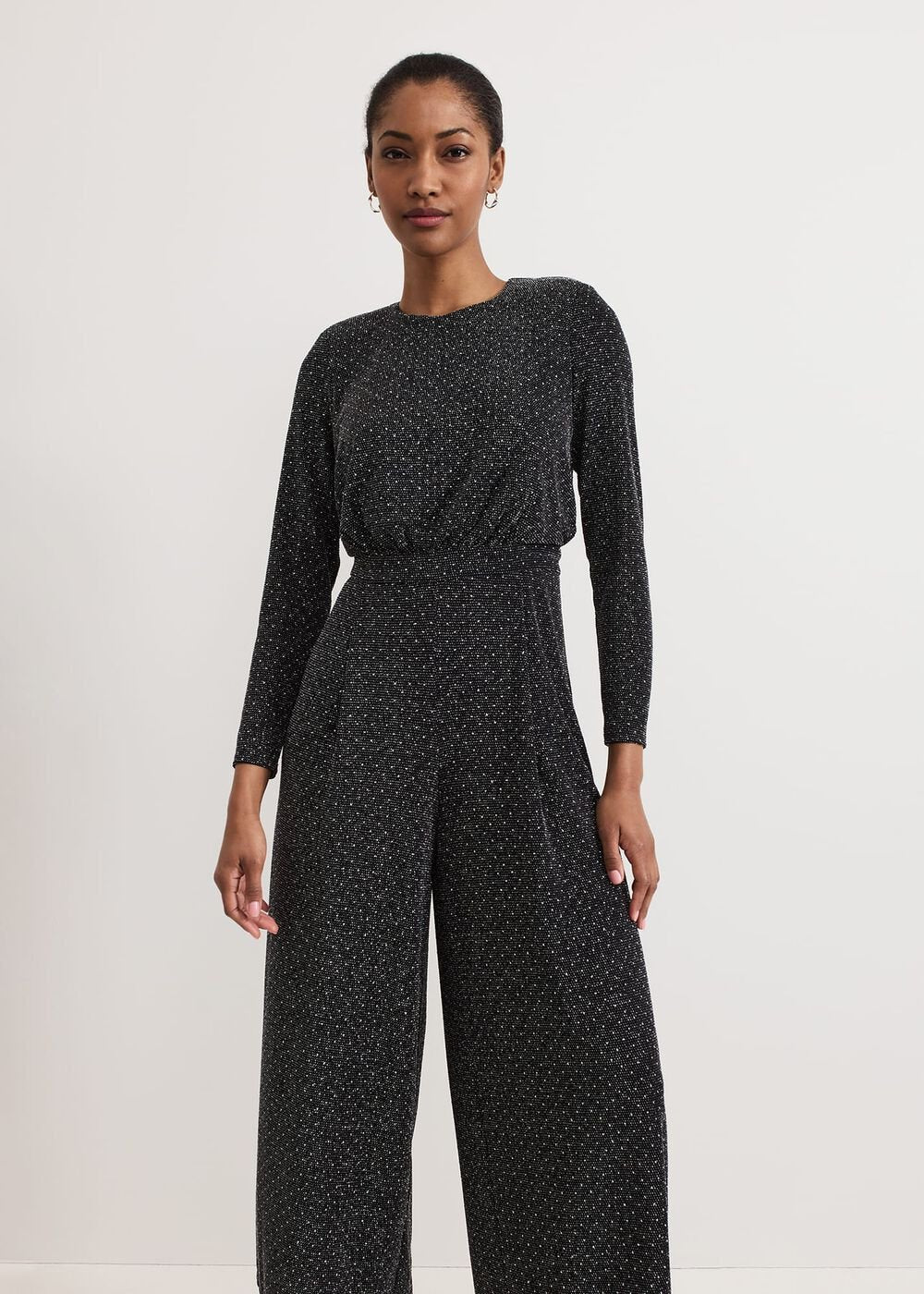 Sasha Black Sparkle Jumpsuit - Black