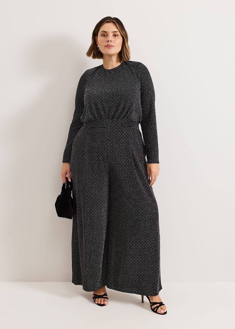 Sasha Black Sparkle Jumpsuit - Black