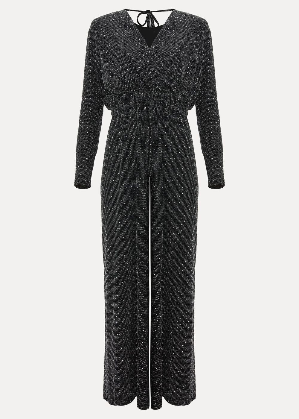 Sasha Black Sparkle Jumpsuit - Black