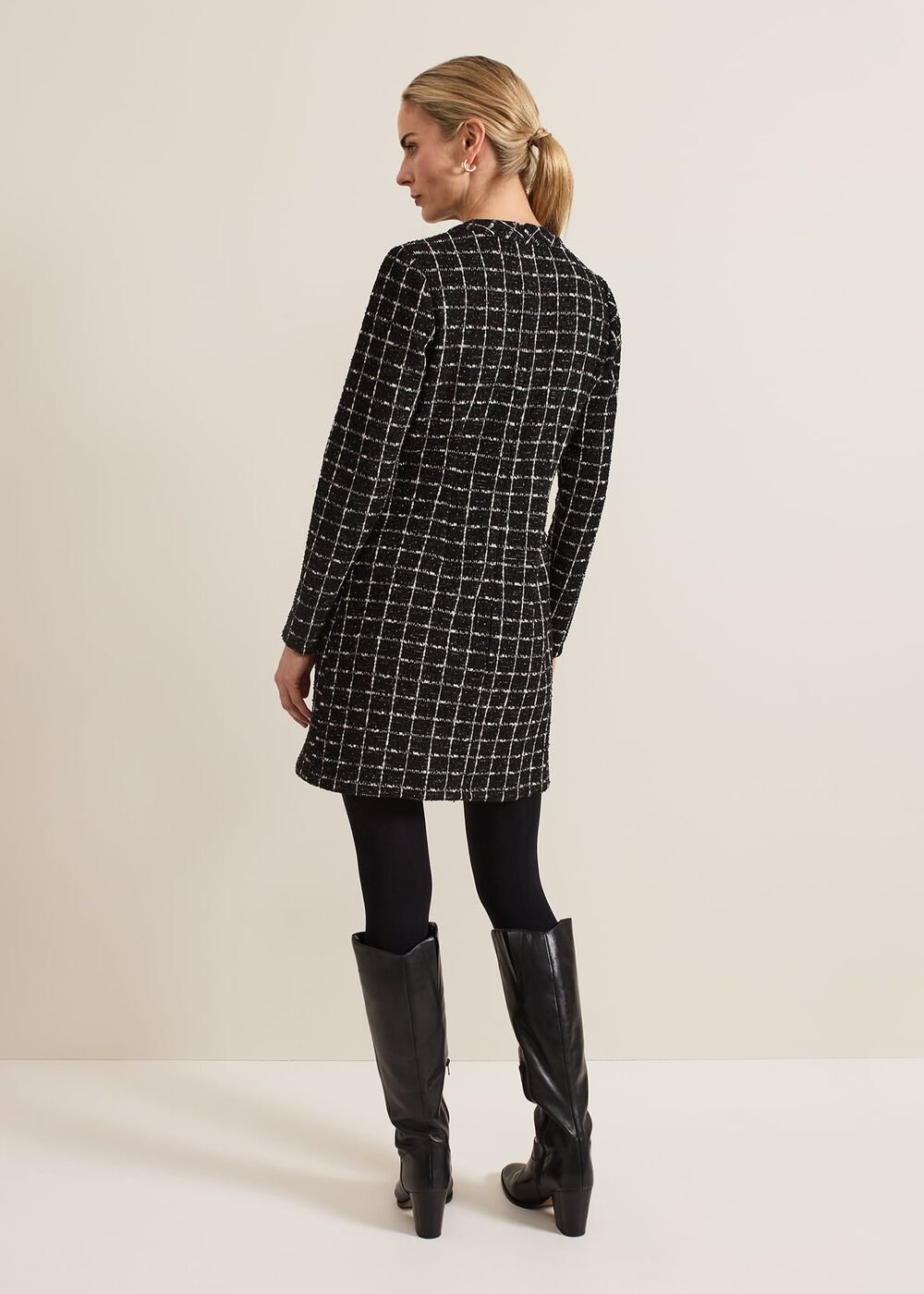 Mylee Black Tweed Tunic Dress - Black
