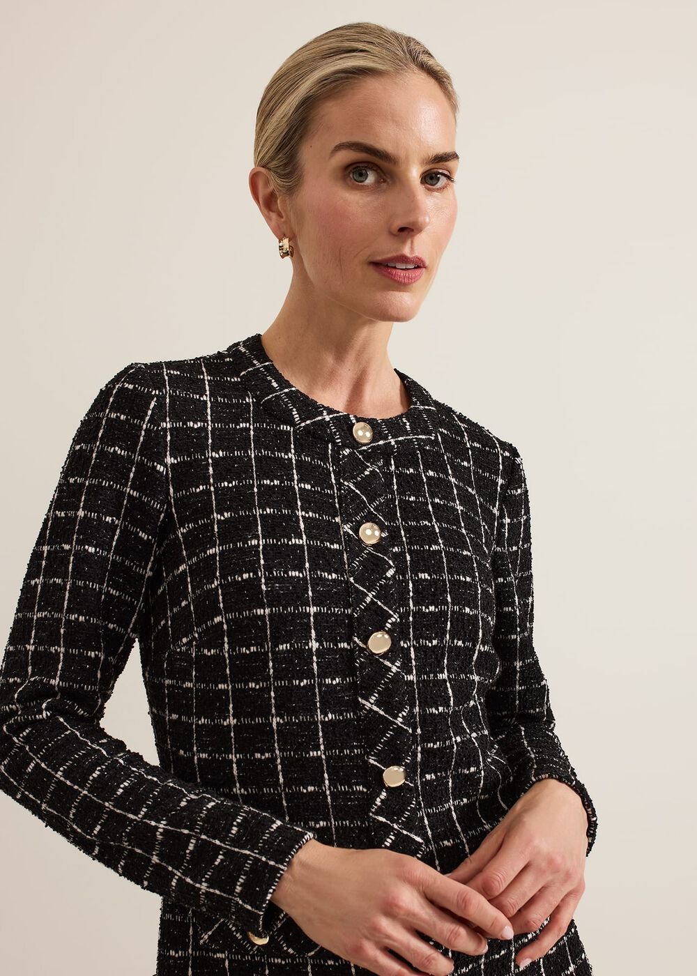 Mylee Black Tweed Tunic Dress - Black