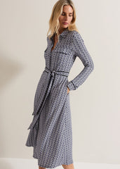 Valerie Lilac Geometric Jersey Dress - Lilac