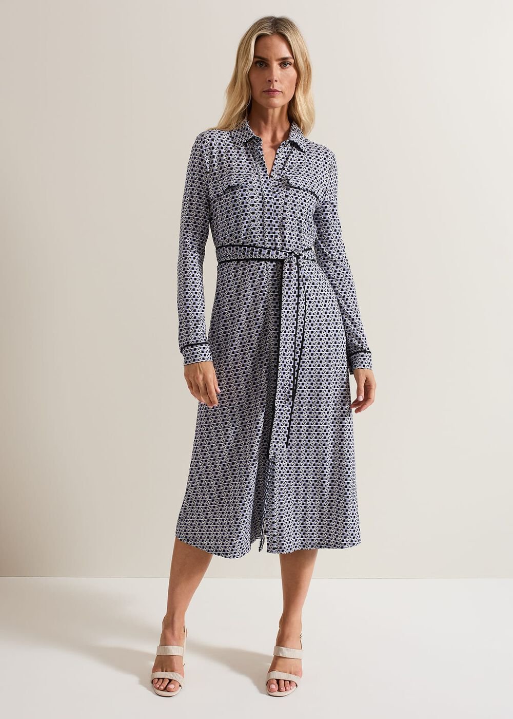 Valerie Lilac Geometric Jersey Dress - Lilac