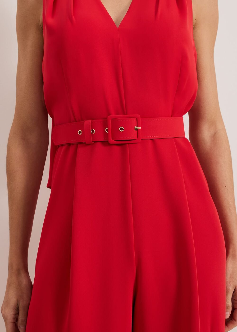 Elika Red Jumpsuit - Red