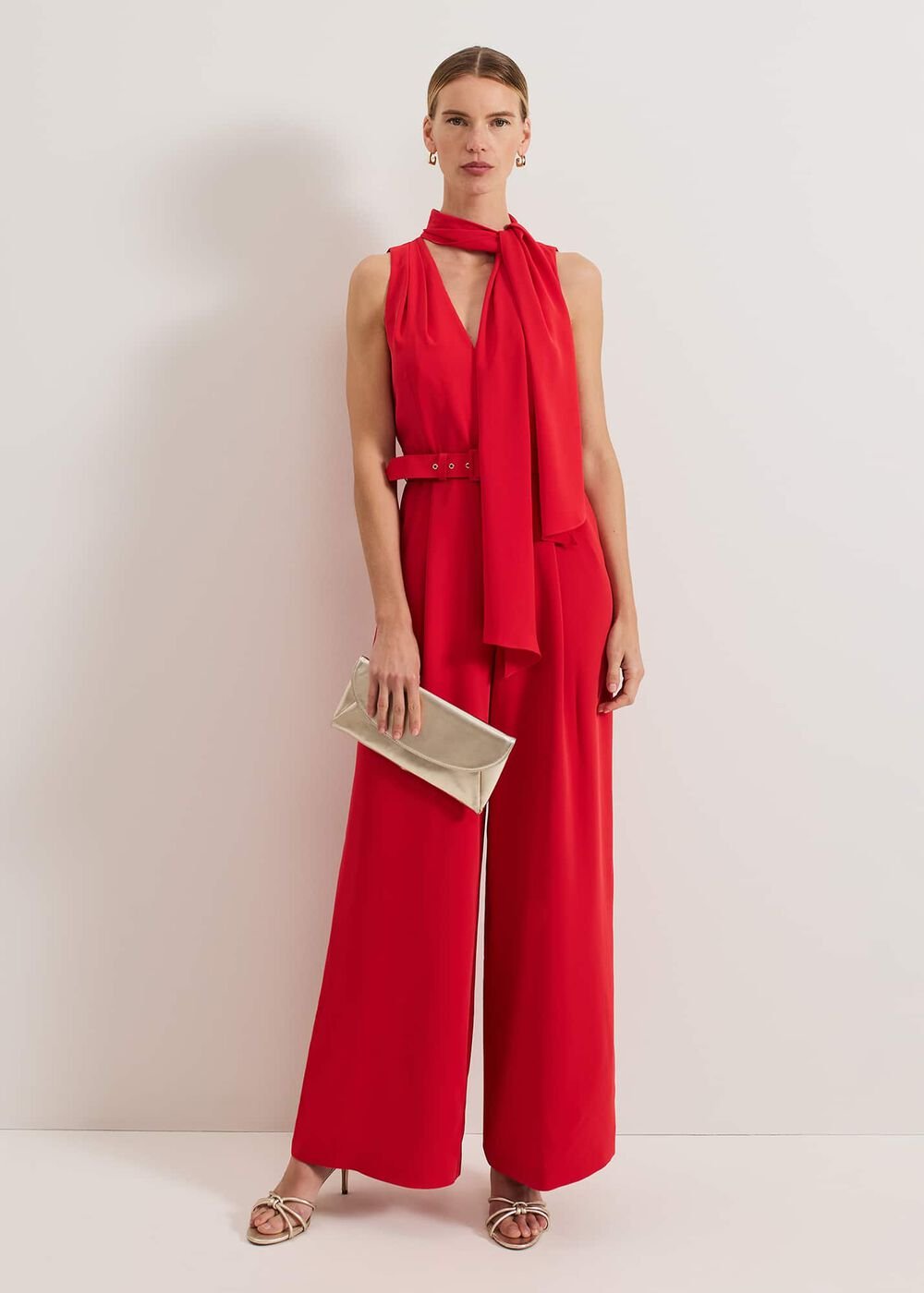 Elika Red Jumpsuit - Red