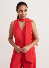 Petite Elika Red Jumpsuit - Red