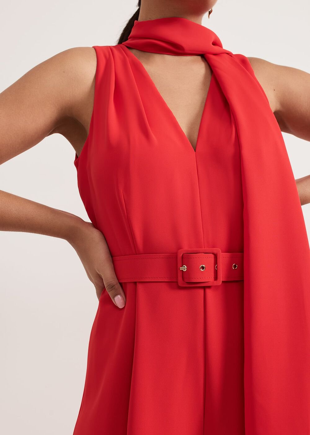 Petite Elika Red Jumpsuit - Red