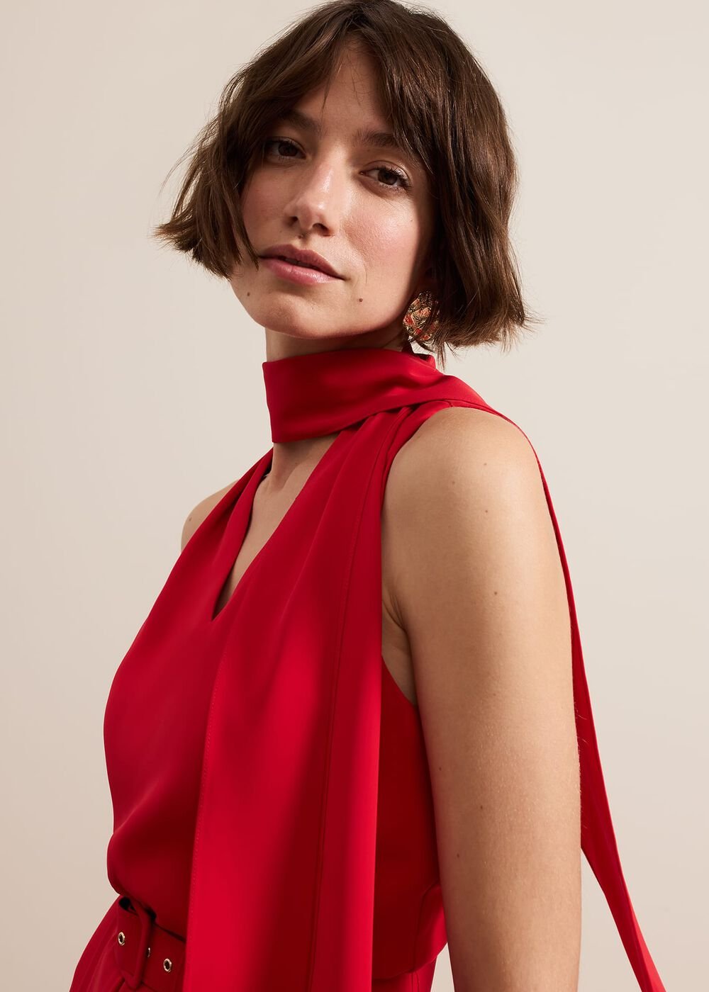 Petite Elika Red Jumpsuit - Red